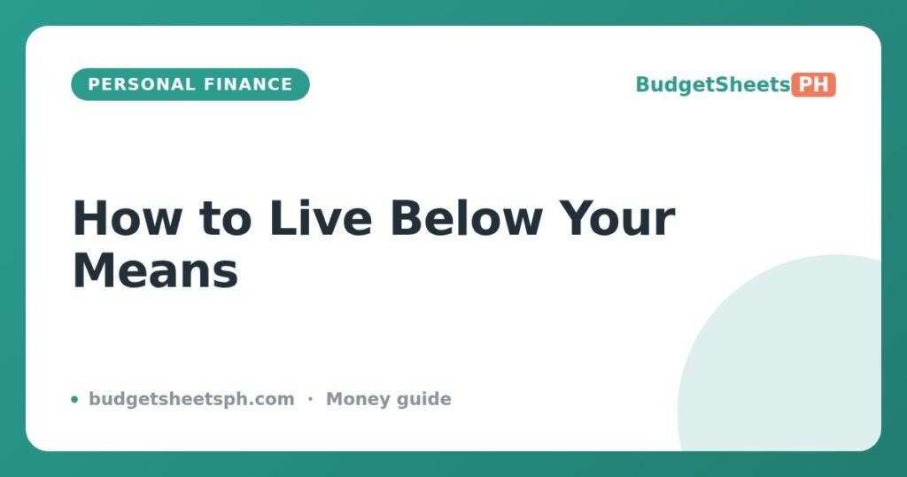 How to Live Below Your Means in the Philippines