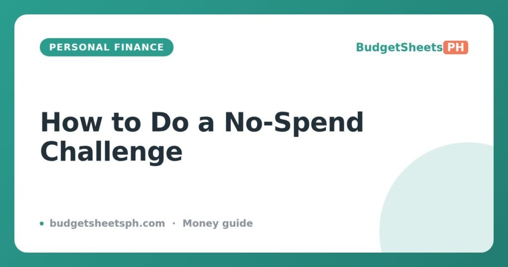 No-Spend Challenge: How to Start and Stick to It