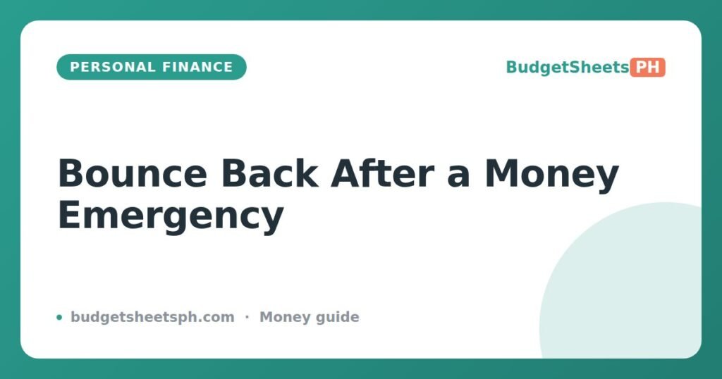 Financial Recovery After an Emergency: A PH Guide