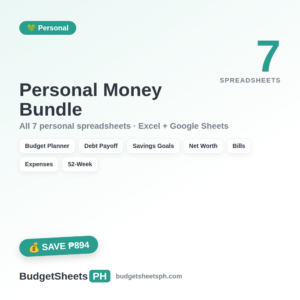 Personal Money Bundle — all 7 personal spreadsheets by BudgetSheets PH