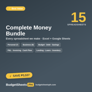 Complete Money Bundle — all 15 spreadsheets by BudgetSheets PH