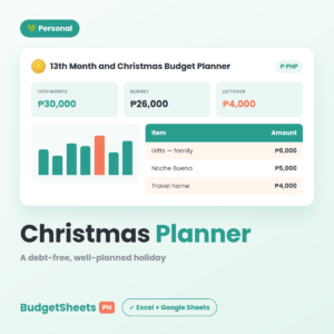 13th Month and Christmas Budget Planner — BudgetSheets PH
