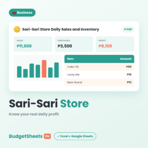 Sari-Sari Store Daily Sales and Inventory — BudgetSheets PH