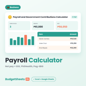 Payroll and Government Contributions Calculator — BudgetSheets PH