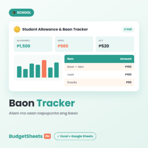 Student Allowance & Baon Tracker spreadsheet template — BudgetSheets PH
