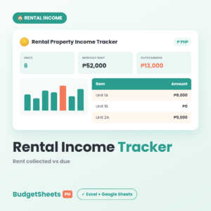 Rental Property Income Tracker spreadsheet template — BudgetSheets PH